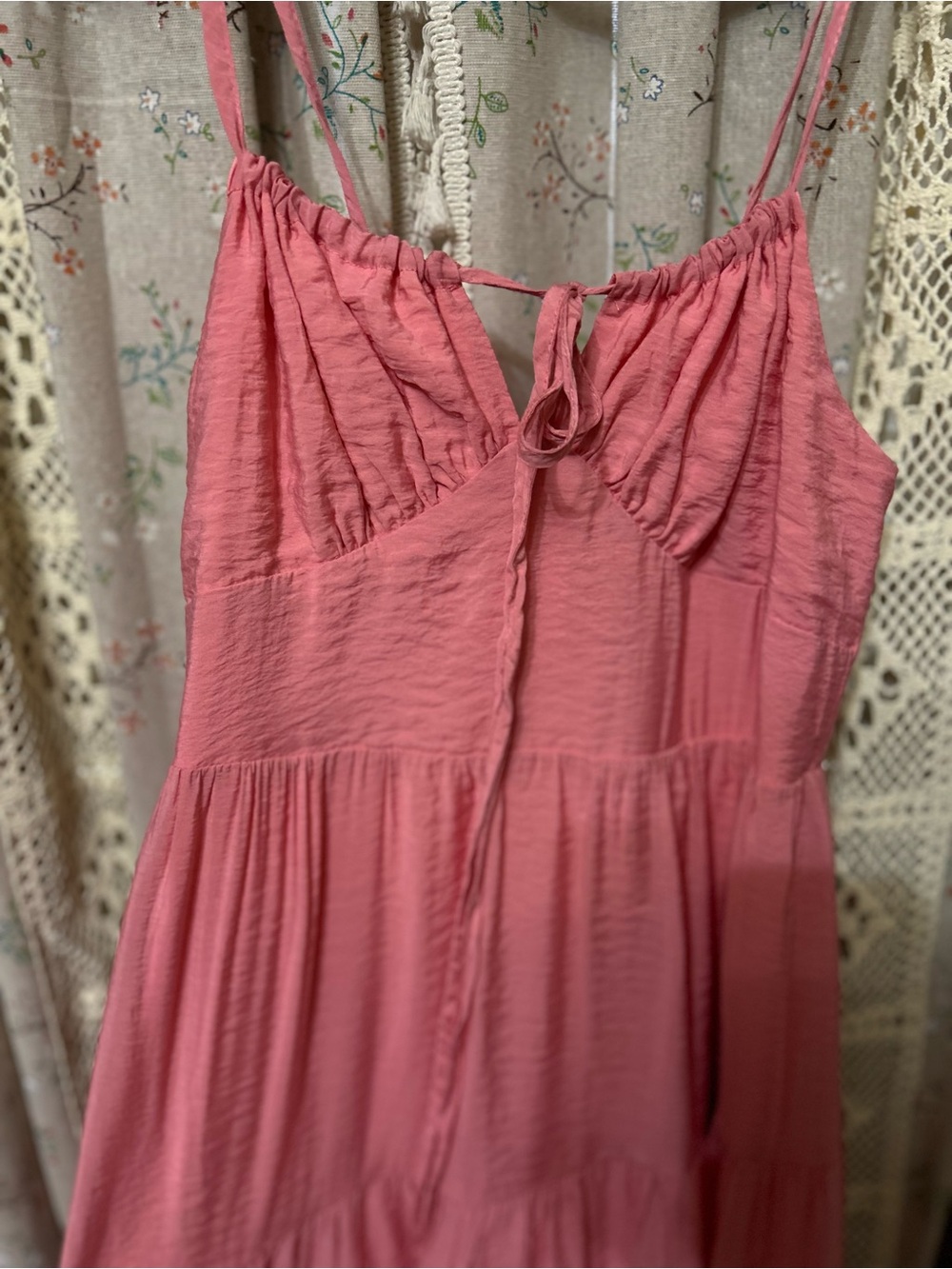 Commense Back Smocking Design Tiered Cami Chiffon Midi Dress NWT – Small - Picture 2 of 5